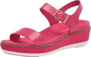 Cole Haan Women's ORIGINALGRAND Flatform Sandal, Bright Berry Leather/Nylon Wedge, 8.5