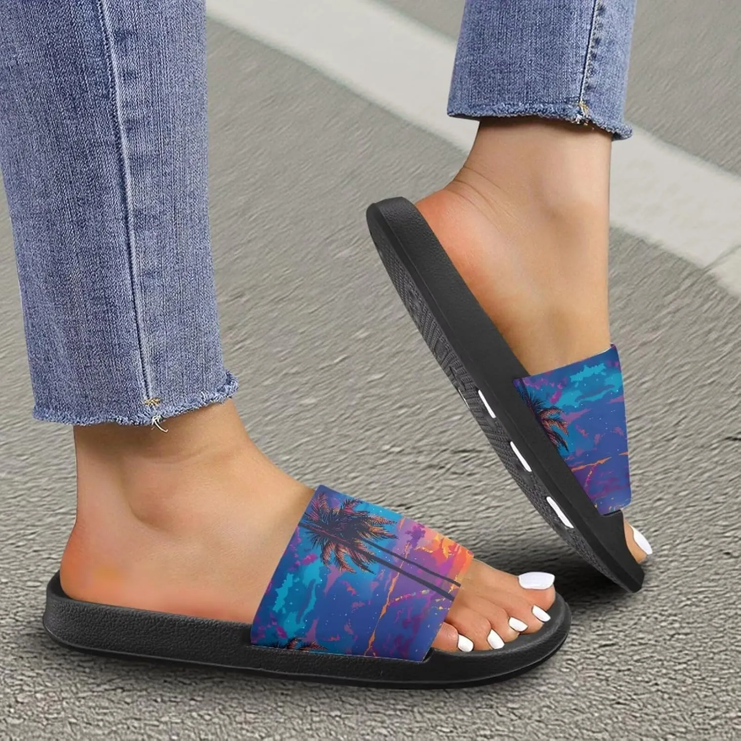 Coloranimal Slippers for Women Slide Sandals Summer Beach Sandals Non Slip Womens Slippers Shower Shoes Comfortable Beach Shoes for Summer