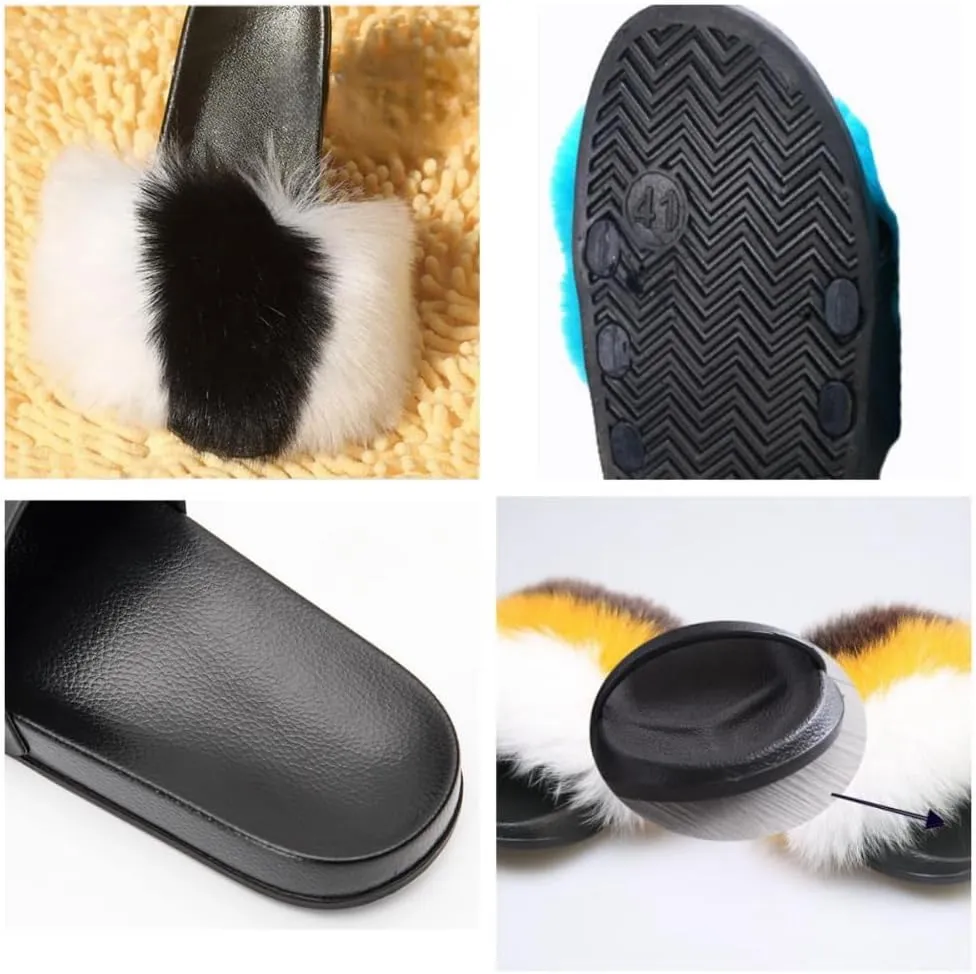 Colorful Fuzzy Slippers Cocktail Matching Fashion for Women Non Slip Quick Drying Shower Slides Cool Bathroom Soft Ultra Cushion thick sole Sandal