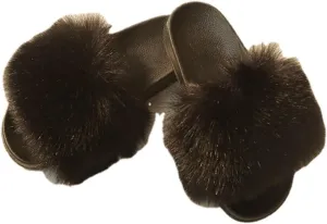 Colorful Fuzzy Slippers Cocktail Matching Fashion for Women Non Slip Quick Drying Shower Slides Cool Bathroom Soft Ultra Cushion thick sole Sandal