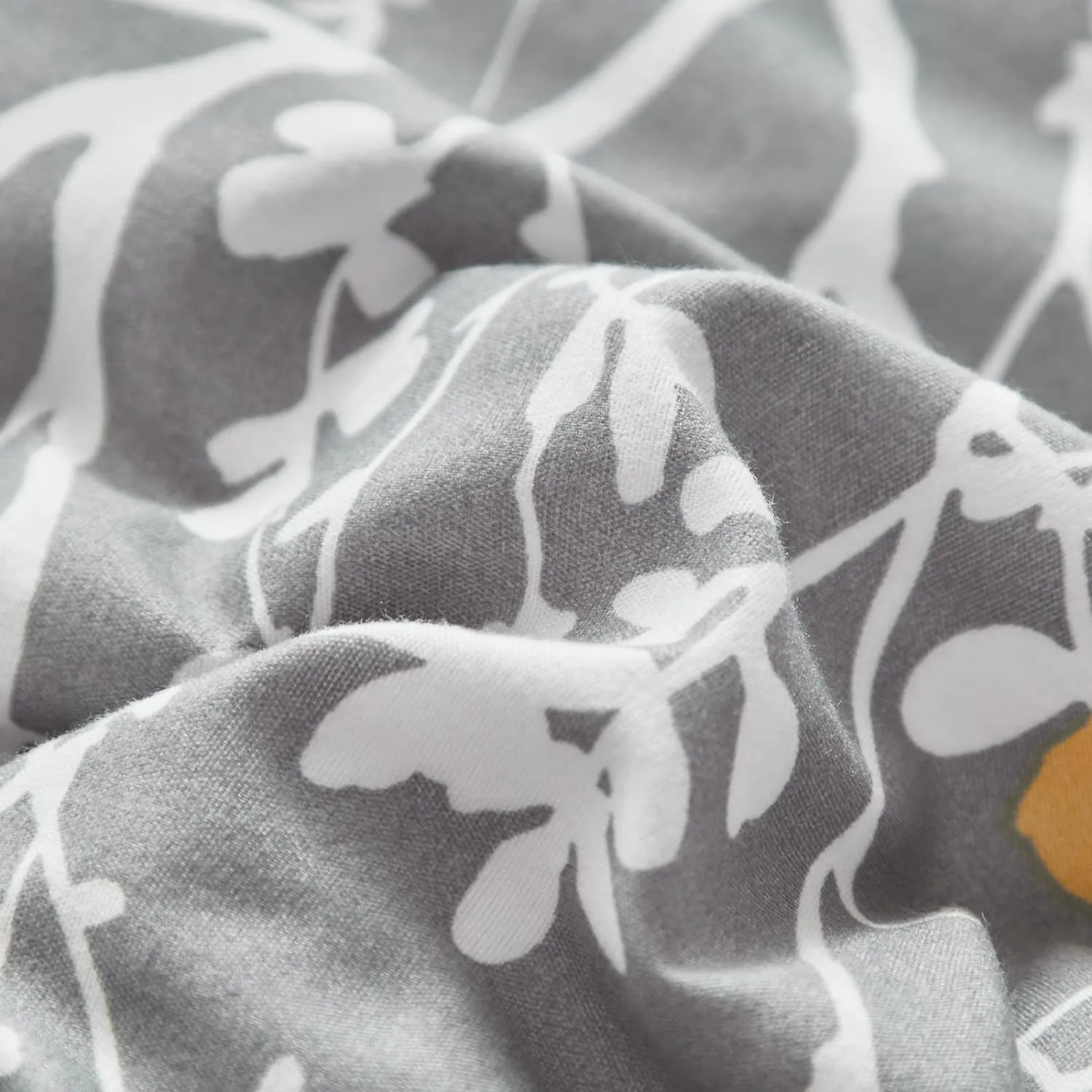 Comforter Sheet Set Gray Branch California King Size Bed in a Bag 7 PC Bedding Set (1 Comforter, 2 Pillow Shams, 1 Flat Sheet, 1 Fitted Sheet, 2 Pillowcases)