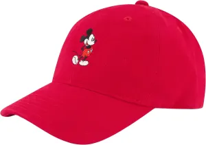 Concept One Disney Mickey Mouse Embroidered Cotton Adjustable Dad Hat with Curved Brim