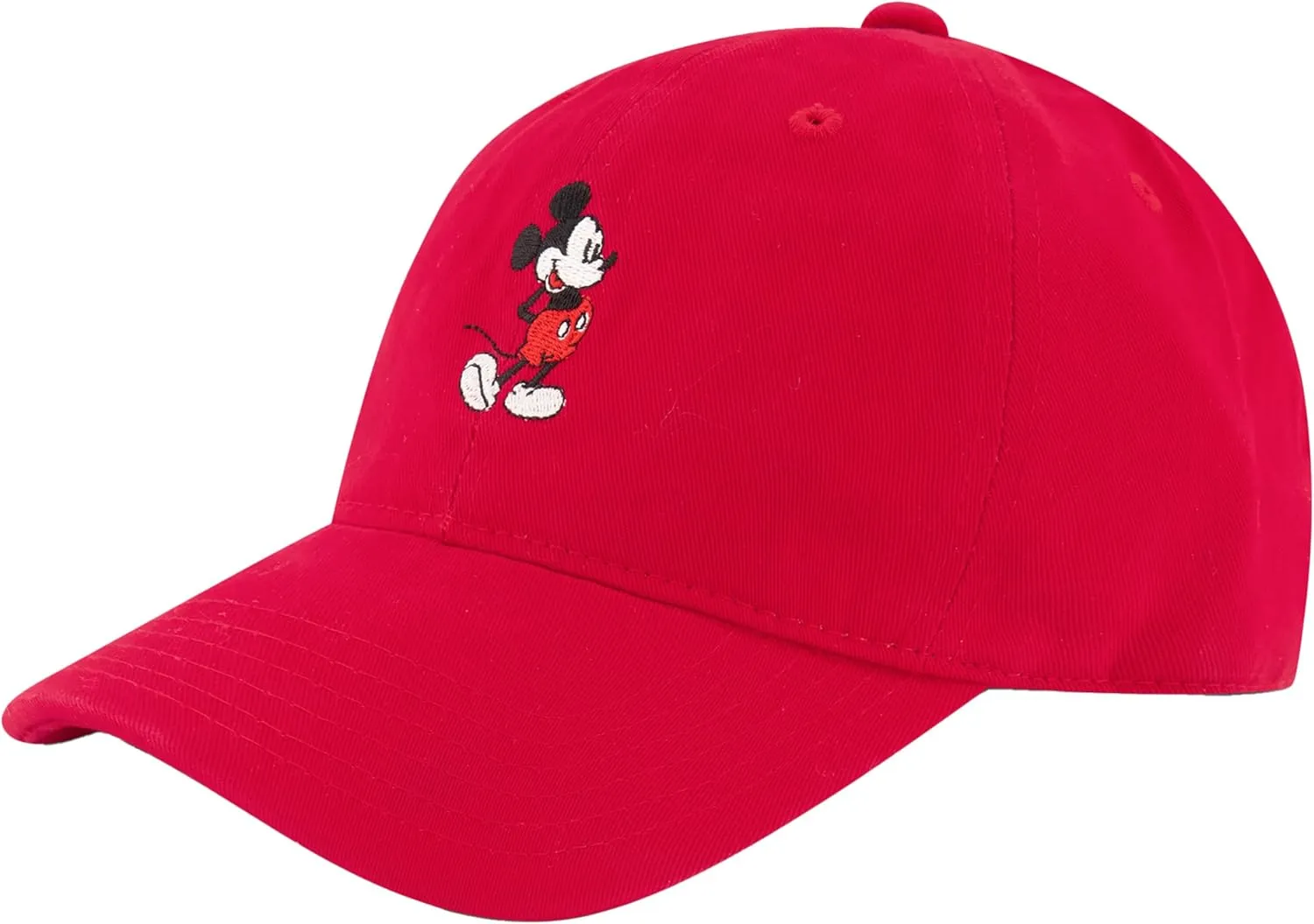 Concept One Disney Mickey Mouse Embroidered Cotton Adjustable Dad Hat with Curved Brim