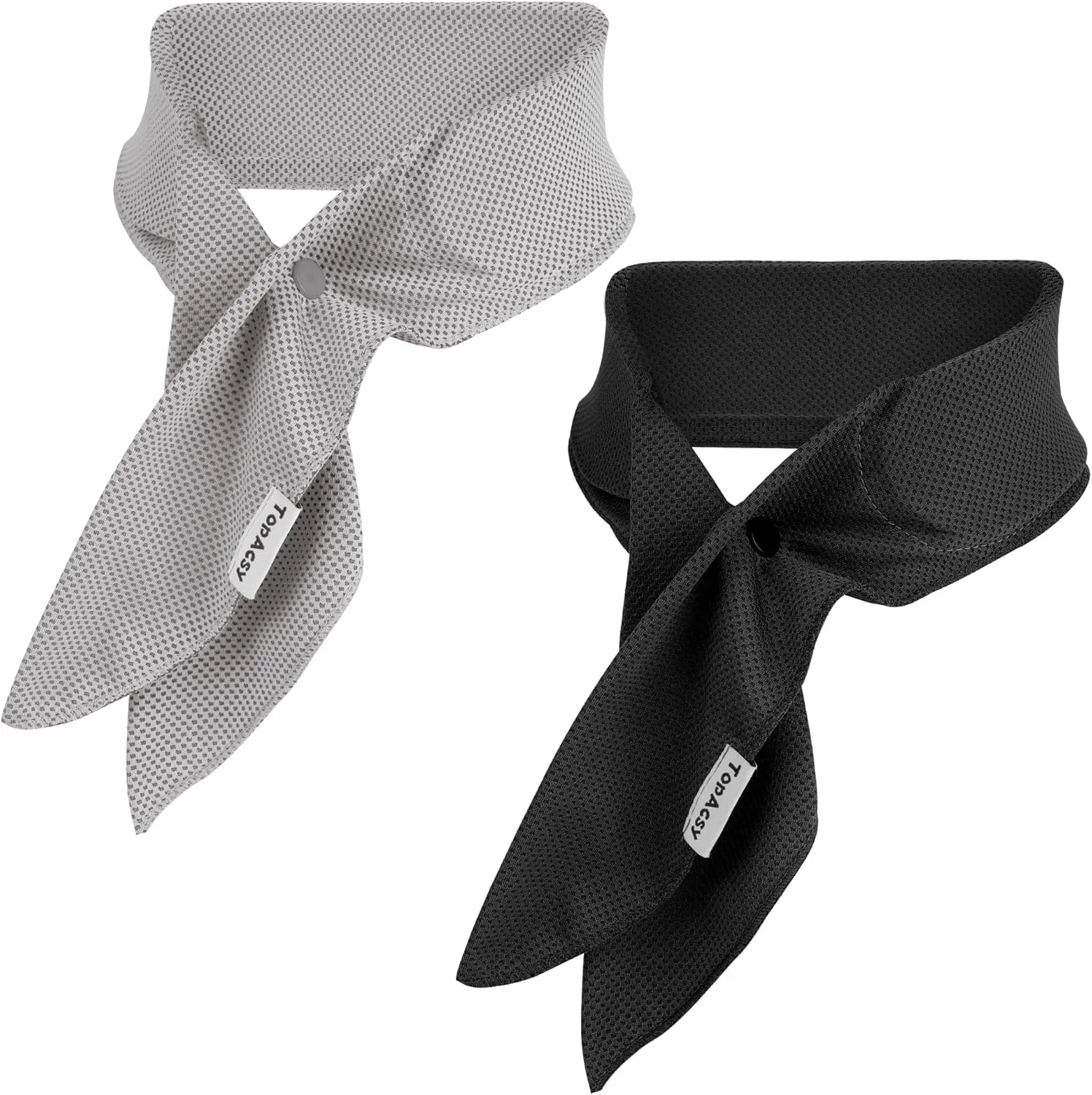 Cooling neck wraps, neck coolers for hot weather, headbands, with long lasting gel and full wrap fabrics, 2 packs