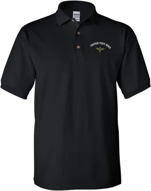 Custom Polo Shirt Army Aviation Embroidery Design Cotton Golf Shirt for Men