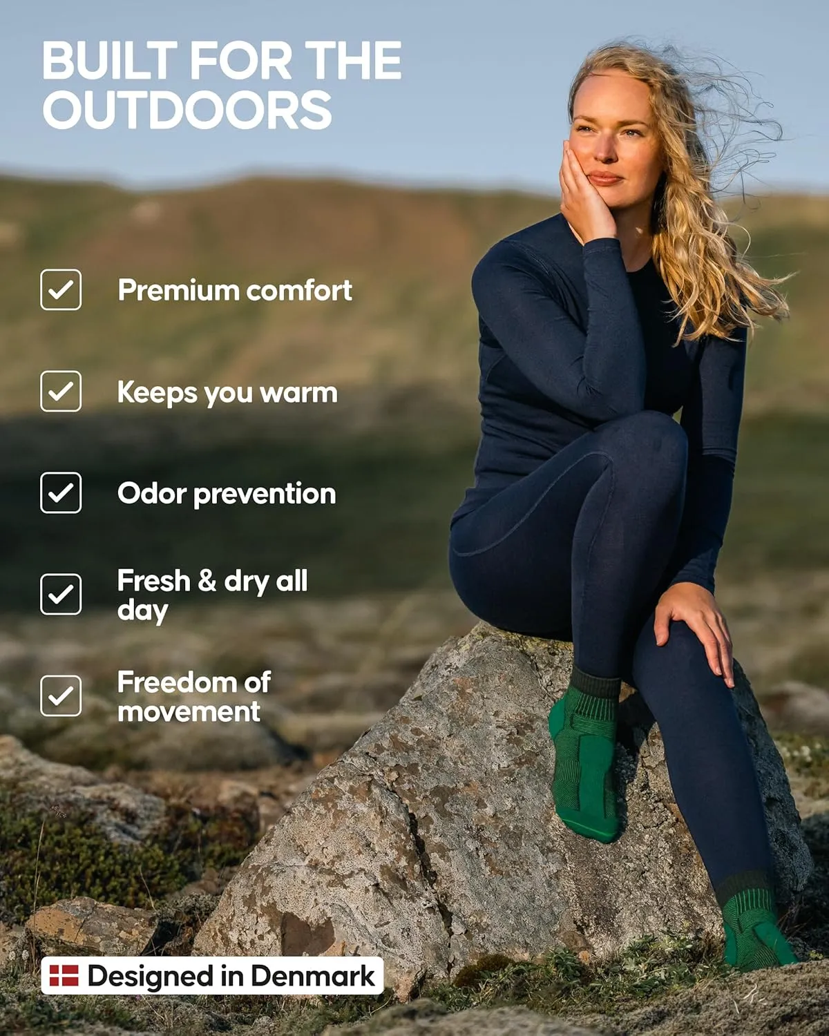 DANISH ENDURANCE Merino Wool Leggings Women, Women's Thermal Underwear Bottom, Base Layer Women’s Leggings for Winter