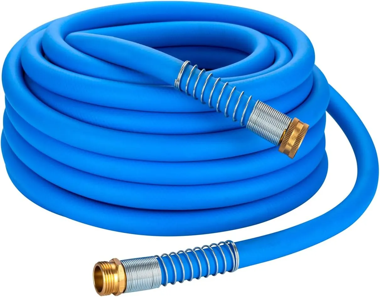 DAVCO Garden Hose 12 ft, Drinking Water Safe, Flexible and Lightweight - Kink Free, Easy to Coil, Strain Relief Ends, 3/4" Solid Brass Fittings - No Leak, 5/8" ID, RV Water Hose