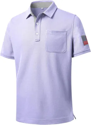 DEOLAX Mens Polo Shirts Performance Moisture Wicking Mens Tactics Polo Shirts Short Sleeve with Pocket