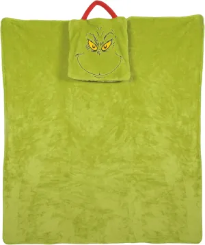 Department 56 Snowpinions Dr. Seuss The Grinch Super Soft Fleece Travel Blanket, 36 by 40 Inch, Green