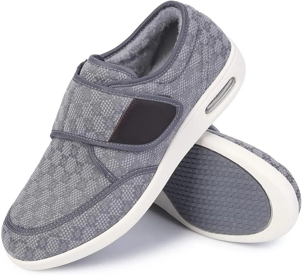 Diabetic Shoes for Men, Wide Width Elderly Men's Shoes, Adjustable Closure Lightweight Breathable, Swollen Feet Walking Edema Sneakers
