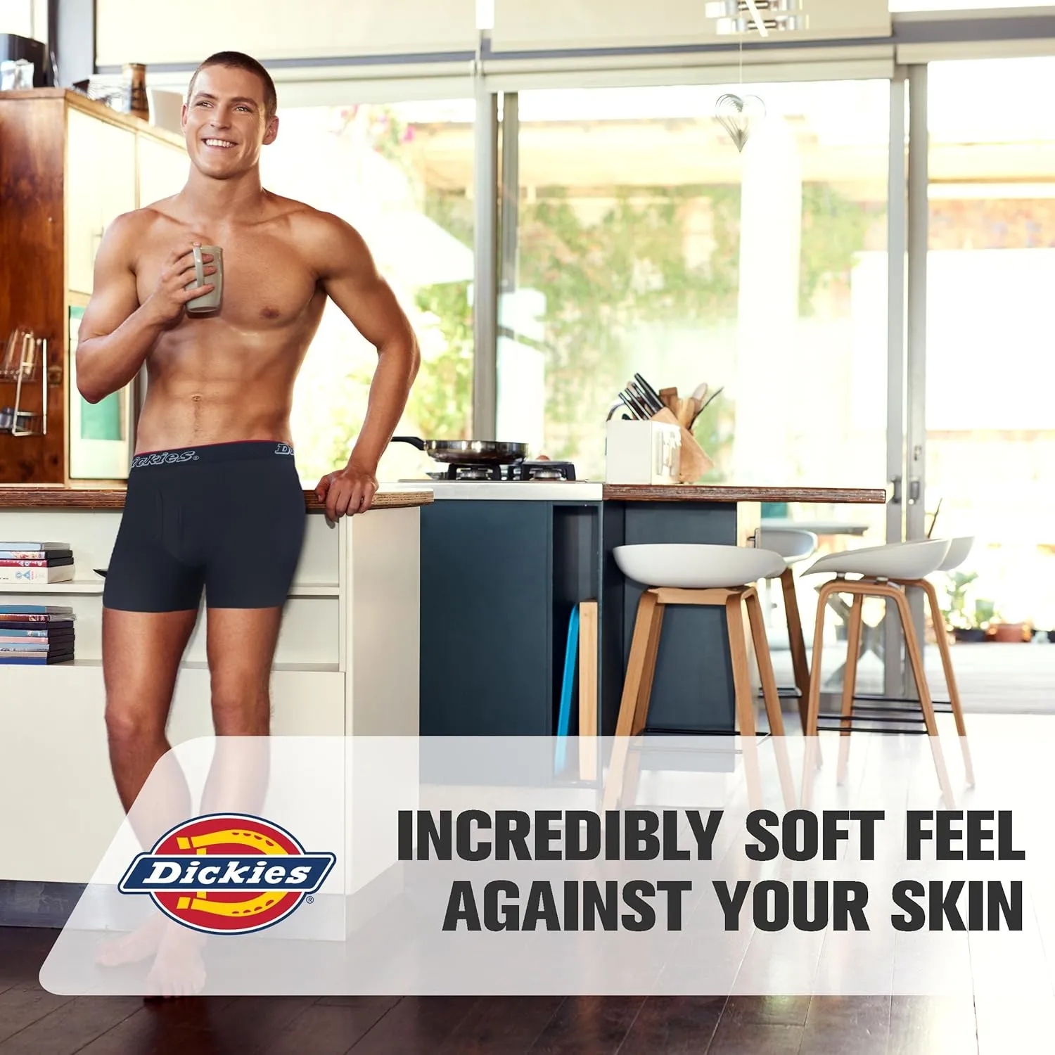 Dickies Mens Underwear 4 Pack Microfiber boxer briefs for men