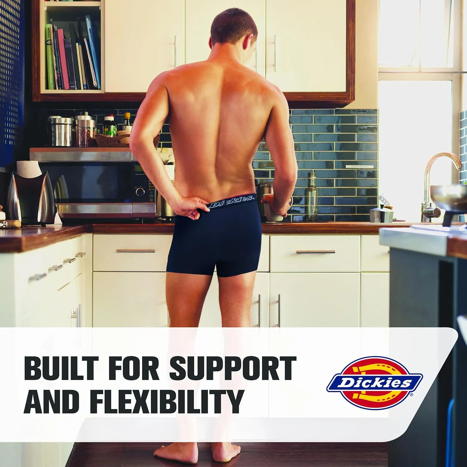 Dickies Mens Underwear 4 Pack Microfiber boxer briefs for men