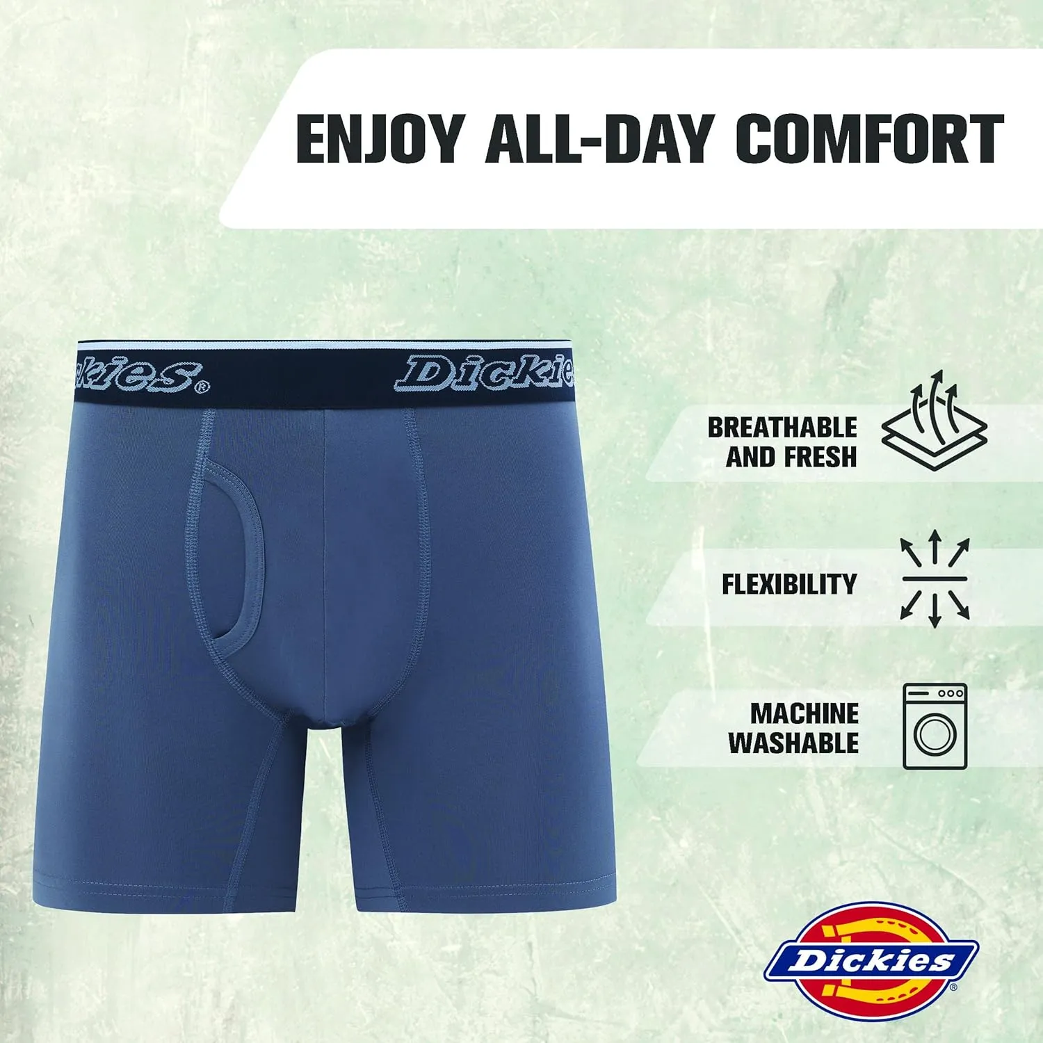 Dickies Mens Underwear 4 Pack Microfiber boxer briefs for men