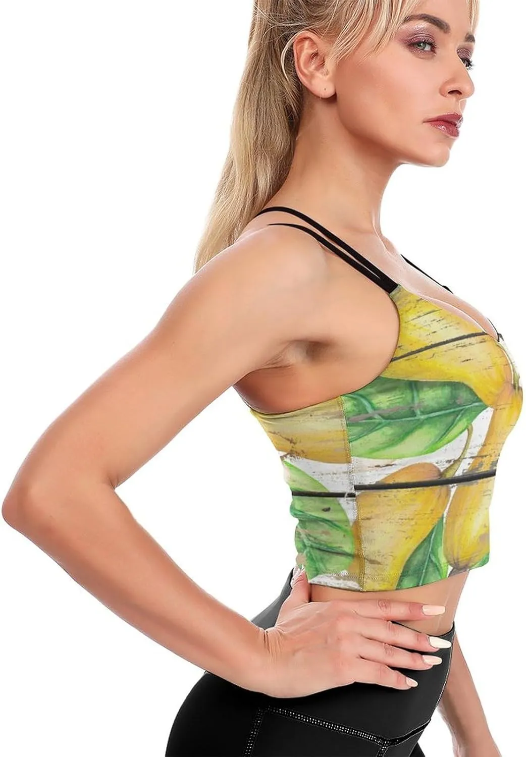 Donnapink Women Sports Bra, Crisscross Back Padded Camisole Tank Top Shirts (S-2XL)