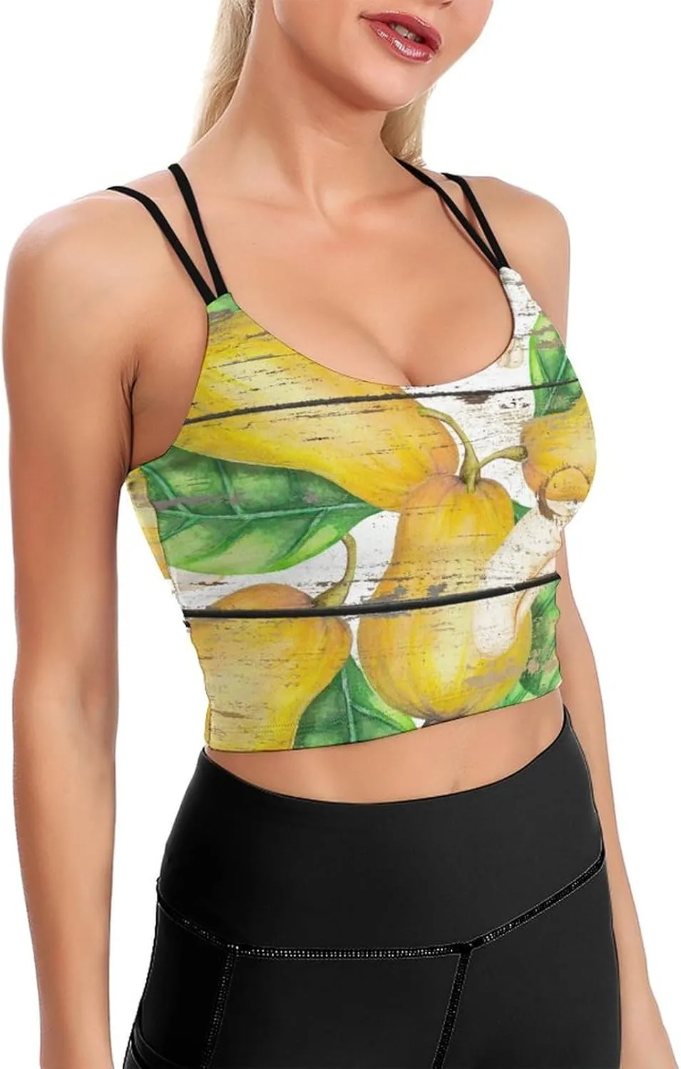 Donnapink Women Sports Bra, Crisscross Back Padded Camisole Tank Top Shirts (S-2XL)