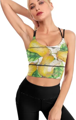 Donnapink Women Sports Bra, Crisscross Back Padded Camisole Tank Top Shirts (S-2XL)