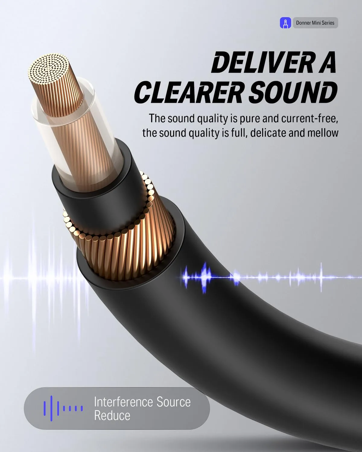 Donner Flat Patch Cables for Guitar Effect Pedal 6 Inch Save Space Clear Sound 1/4" TS Right Angle 6 Packs