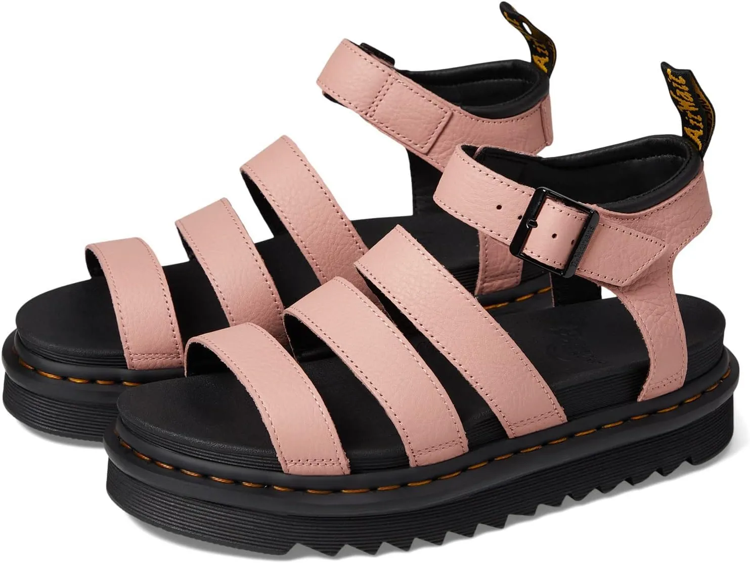 Dr. Martens Women's Blaire Fisherman Sandal, Peach Beige Pisa Leather,
