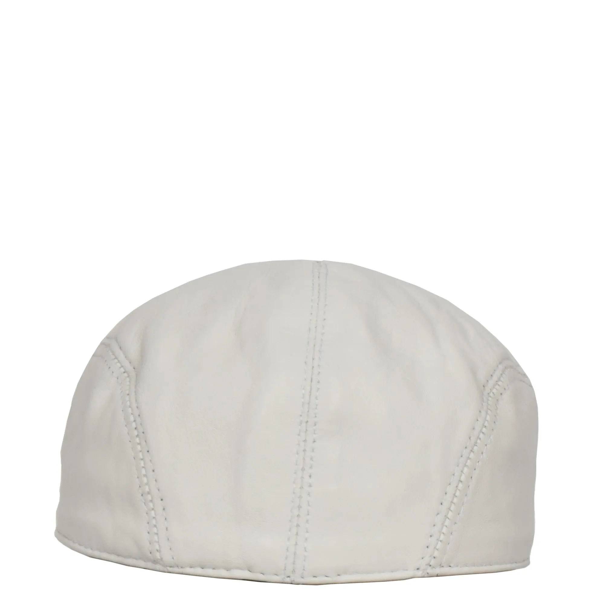 DR397 Soft Leather Classic Flat Cap White