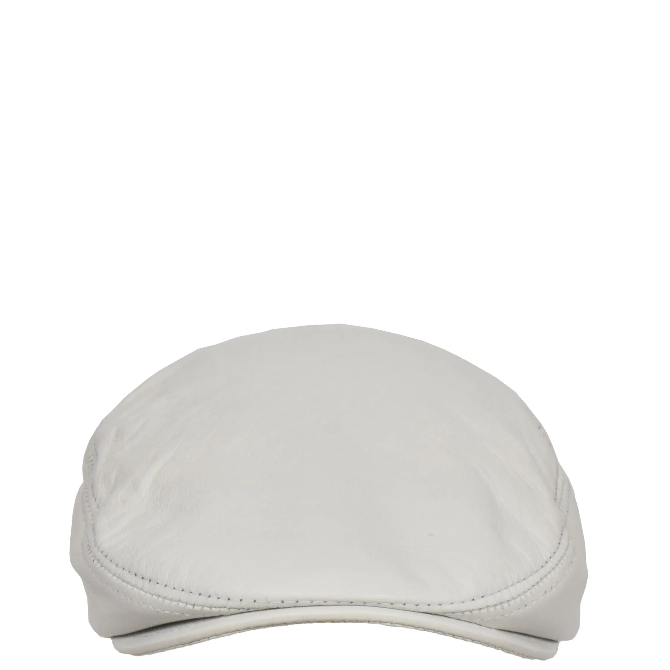 DR397 Soft Leather Classic Flat Cap White