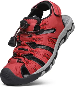 DREAM PAIRS Boys Girls Summer Outdoor Athletic Sport Sandals Walking Hiking Hook and Loop Adjustable Multicolor for Toddler/Little/Big Kids