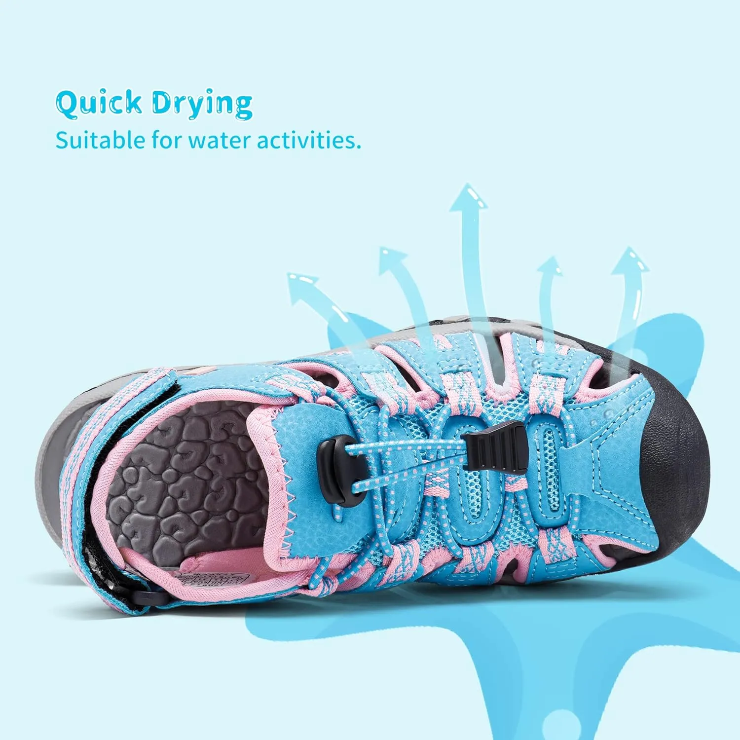 DREAM PAIRS Boys Girls Summer Outdoor Athletic Sport Sandals Walking Hiking Hook and Loop Adjustable Multicolor for Toddler/Little/Big Kids