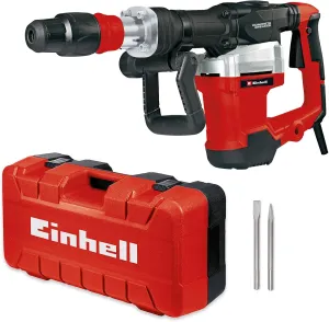 Einhell TE-DH 32 demolition hammer (1500 W, 32 J impact force, SDS-max mandrel, vibration damping main handle and softgrip soft coating, available with needle and flat chisel   E-box)
