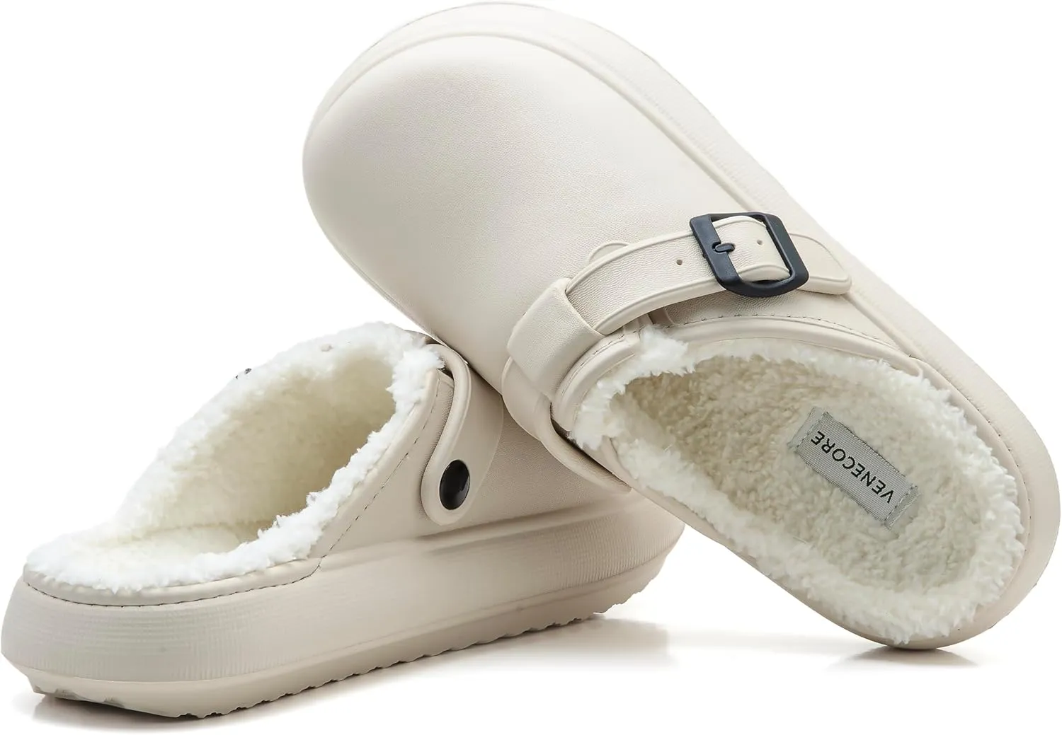 Ellis Classic Fur Lined Clogs Waterproof Winter Fuzzy Slippers for Women Men Indoor and Outdoor