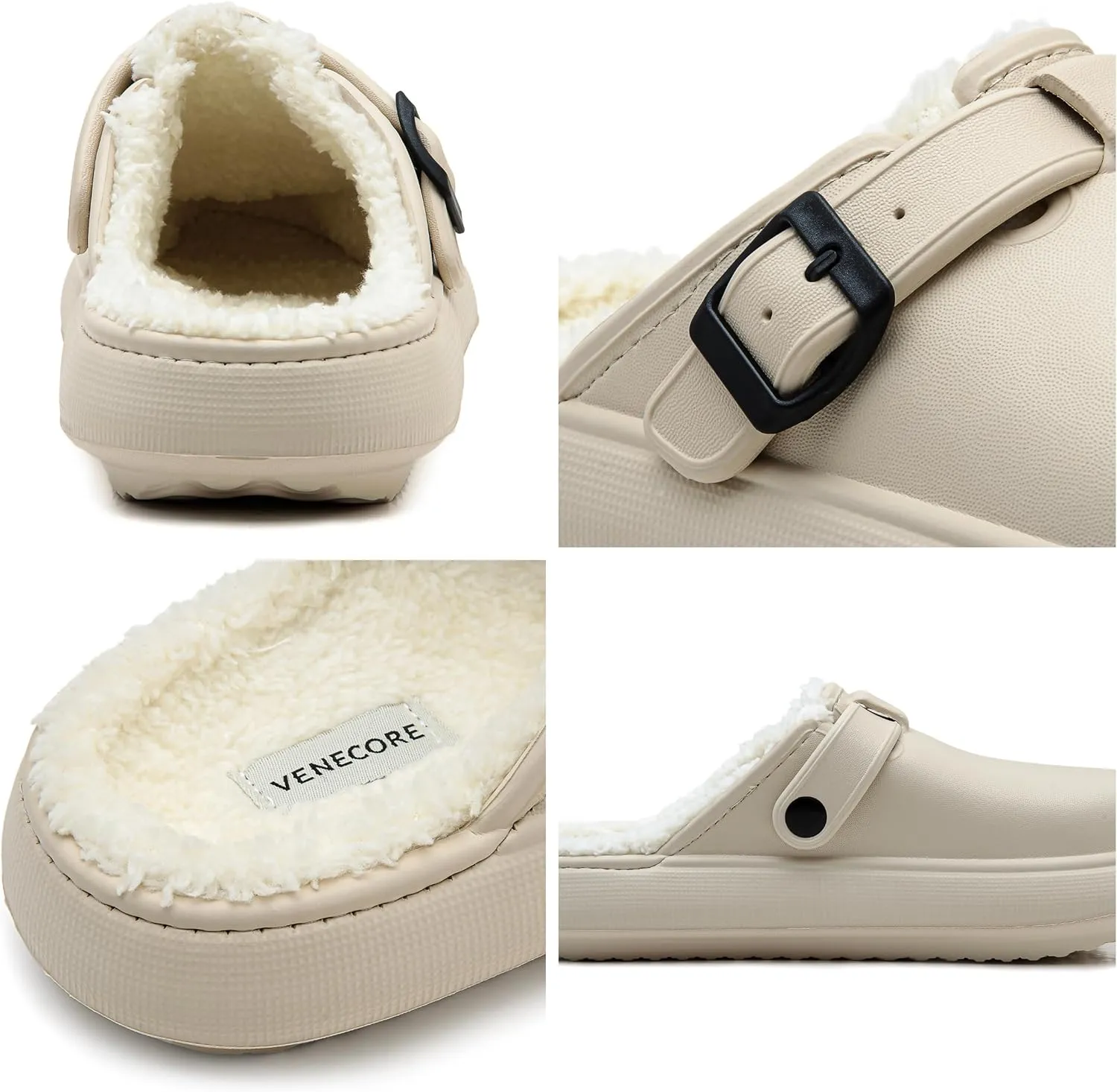 Ellis Classic Fur Lined Clogs Waterproof Winter Fuzzy Slippers for Women Men Indoor and Outdoor
