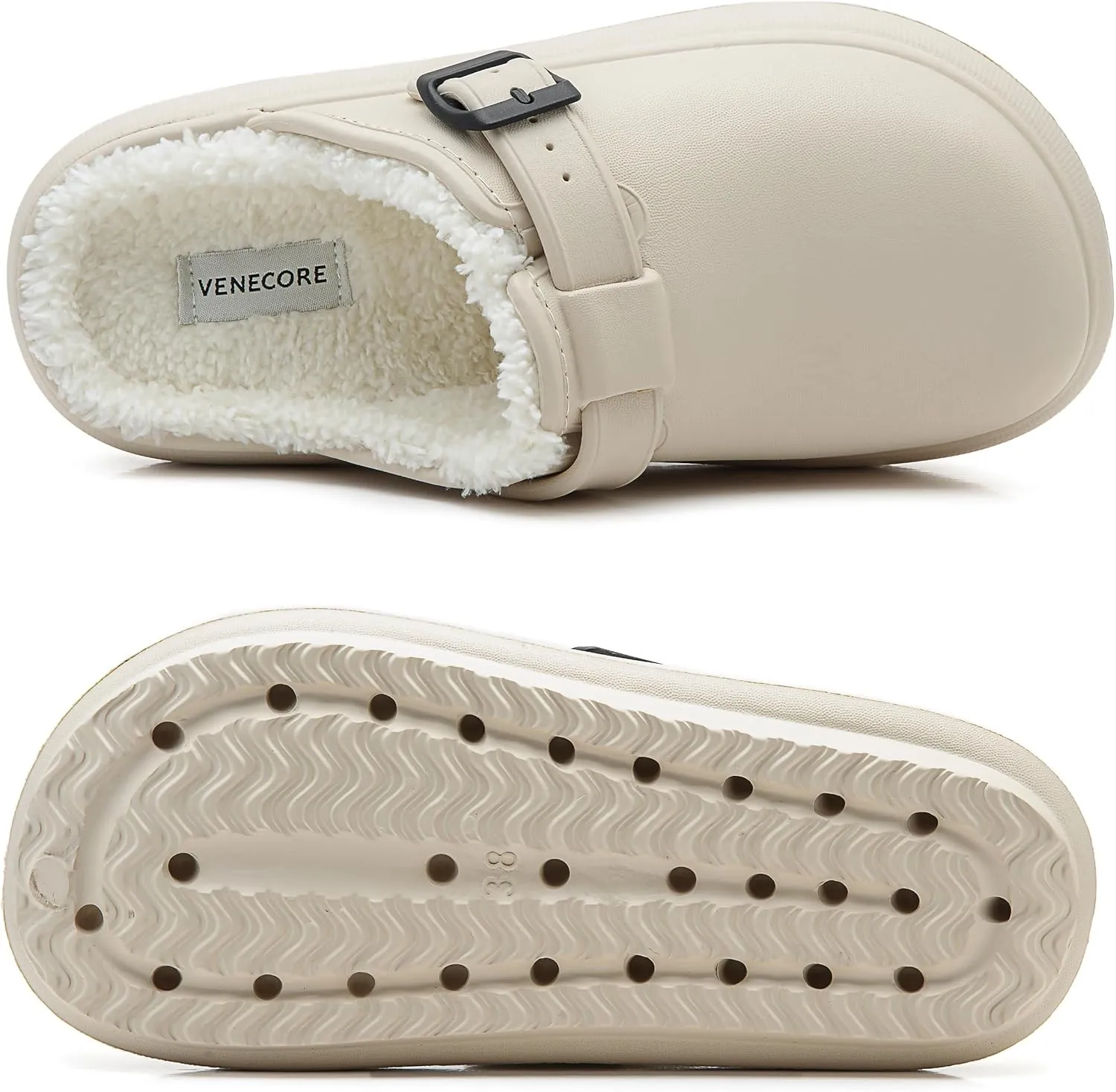 Ellis Classic Fur Lined Clogs Waterproof Winter Fuzzy Slippers for Women Men Indoor and Outdoor