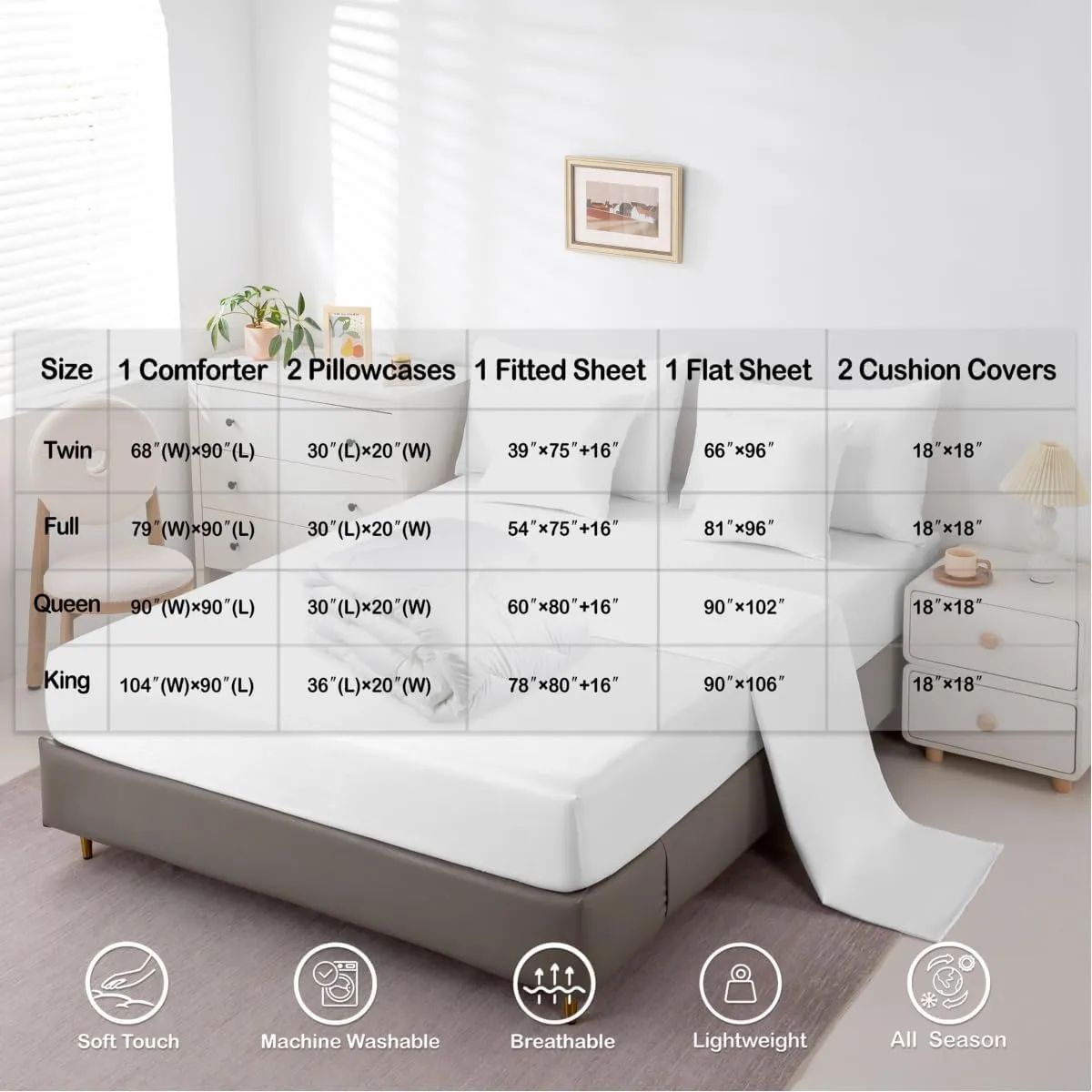 Erosebridal Camper Bedding Set Queen Happy Camping Comforter Set 7 Piece Rv Bunk Accessories Bed in A Bag for Travel Trailers,Boho Moon Stars Decor for Camper Car,Rustic Farmhouse Adventure Bed Set