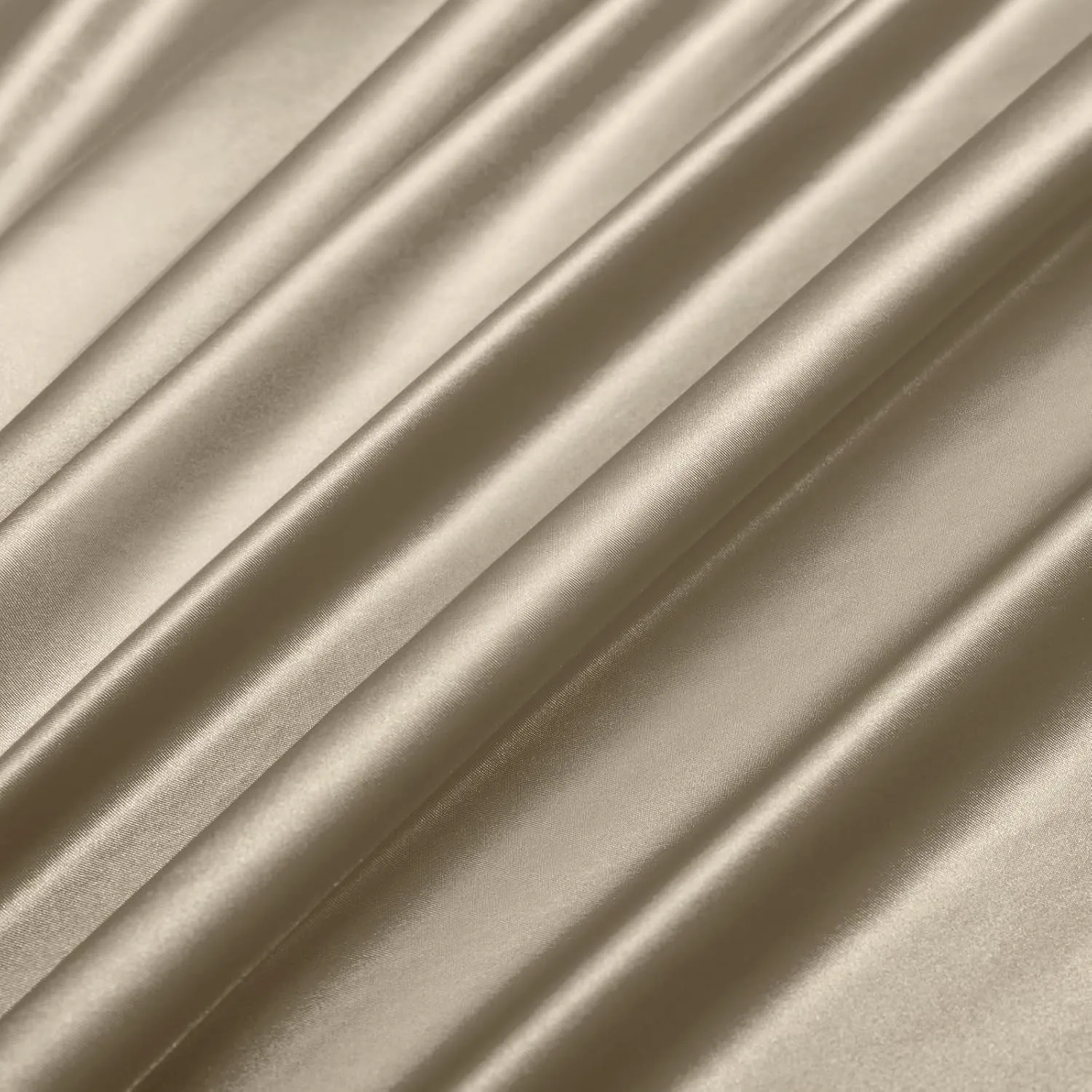 Ersmak Luxury 7-Piece Silky Sand Satin Bed Sheets Set - King Size with Deep Pocket, Flat Sheet, 4 Pillowcases & Body Pillowcase