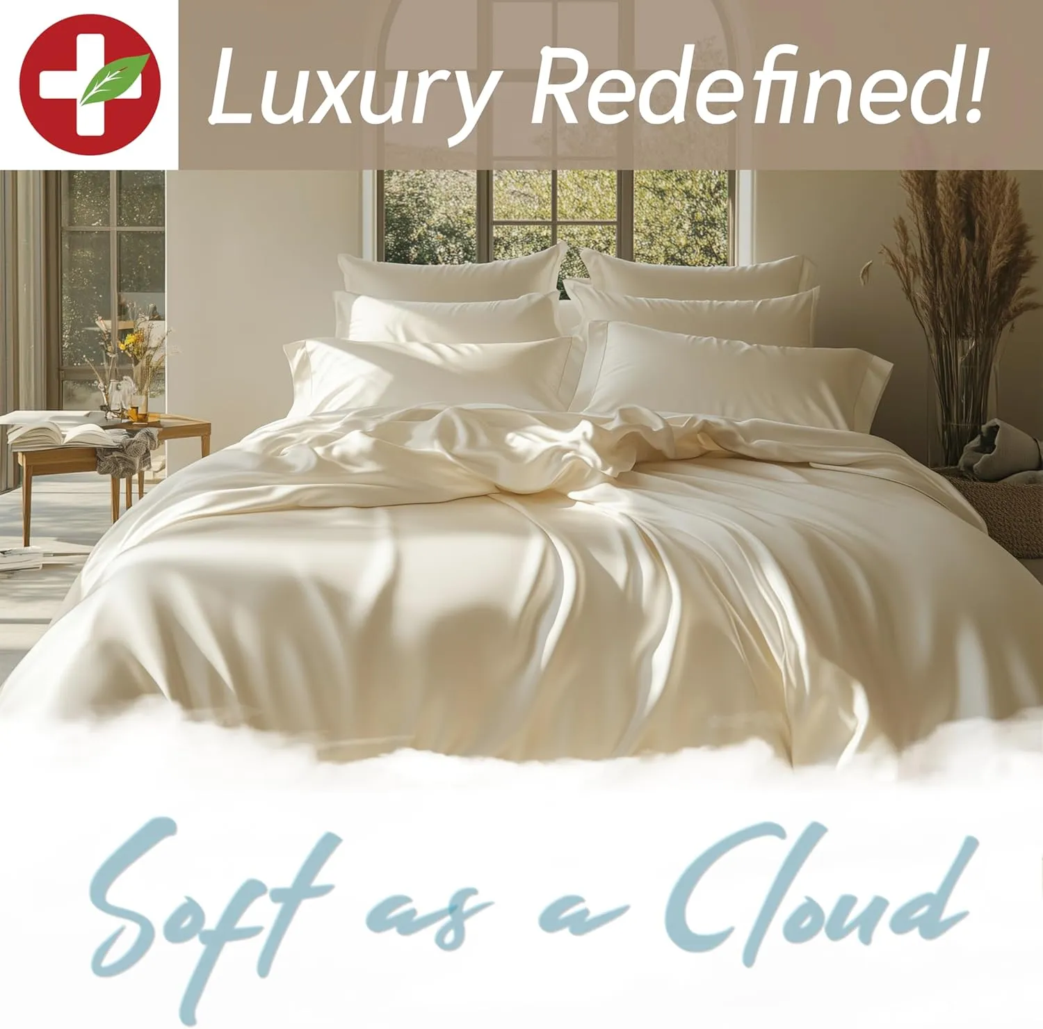 Eucalyptus Collection King Size Sheet w/Silver Ions | 100% Tencel | Ultra Soft | Cooling for Hot Sleepers | 18" Deep Pocket [Dune]
