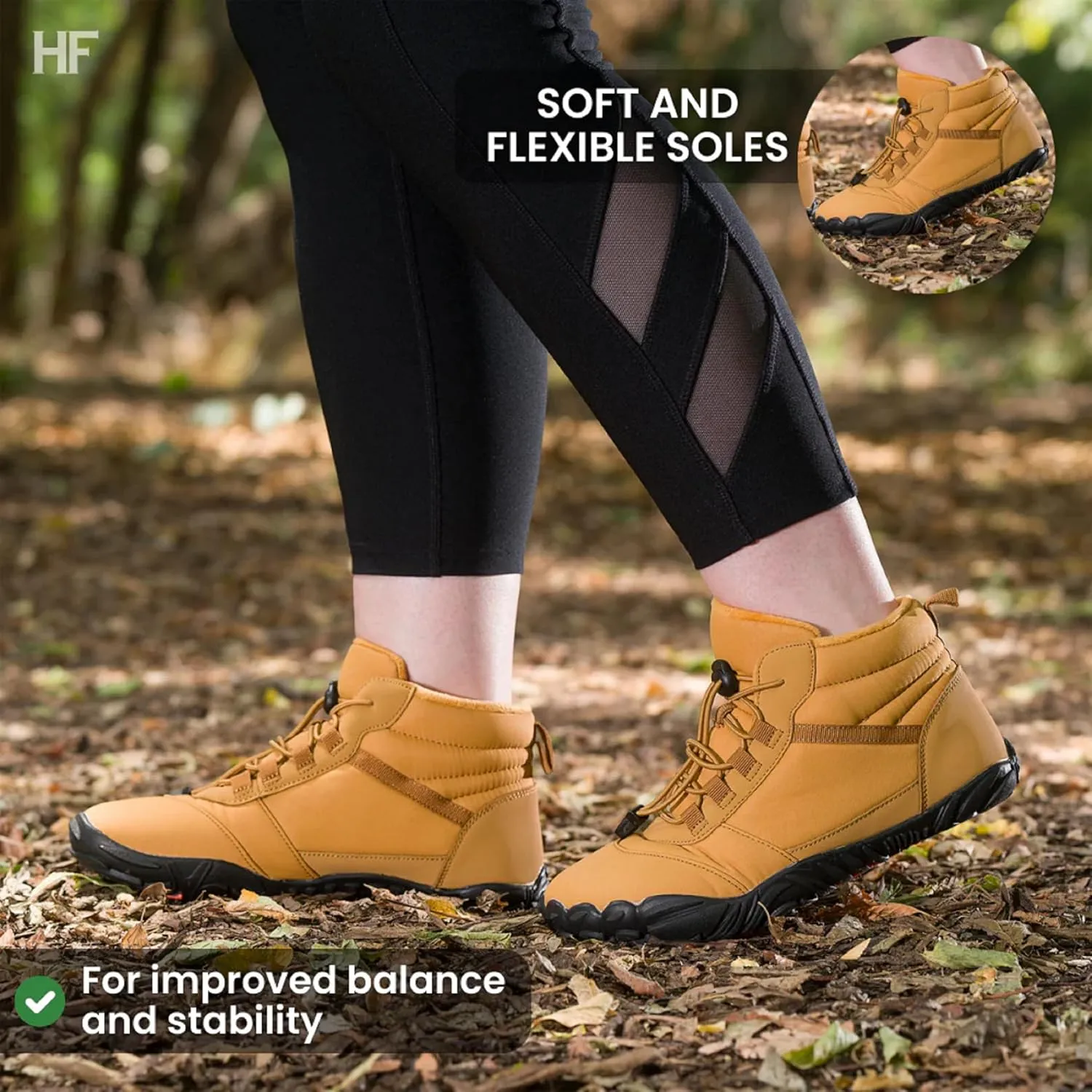 Evian Master HF- Non Slip Water Resistant Winter Barefoot Boot, Wide Toe Box Walking, Hiking Shoes for Women Men Unisex