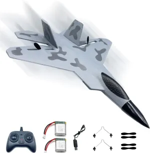 F22 RC Fighter Jet Plane,Remote Control Airplane for Kids Over 12 with 2 Batteries,Foam RC Glider Plane Toys for Boys and Girls
