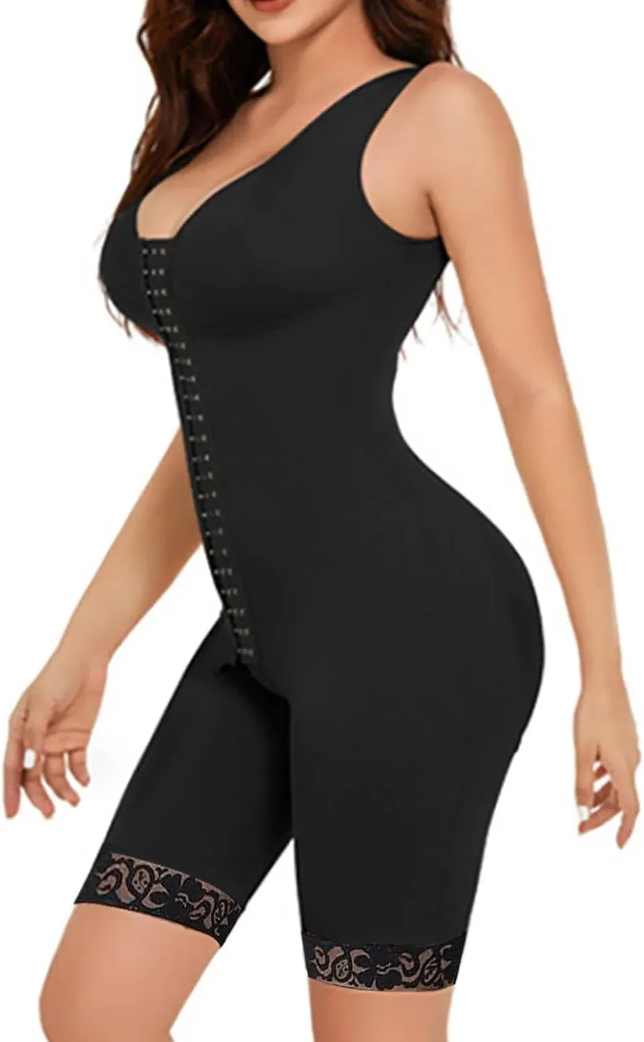 Fajas Colombianas Shapewear Waist Trainer Full Body for Control Post Surgery Shaper Butt Lifter with Zipper Crotch