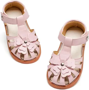 Felix & Flora Toddler Girls Sandals Flower Girl Shoes Soft Rubber Princess Summer Flat Shoes