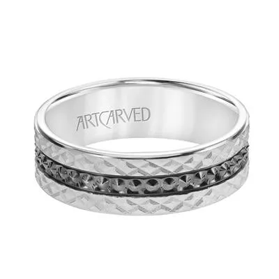 Flat Top Flat Edge Carved Wedding Band 11-WV8848Y7-G.00