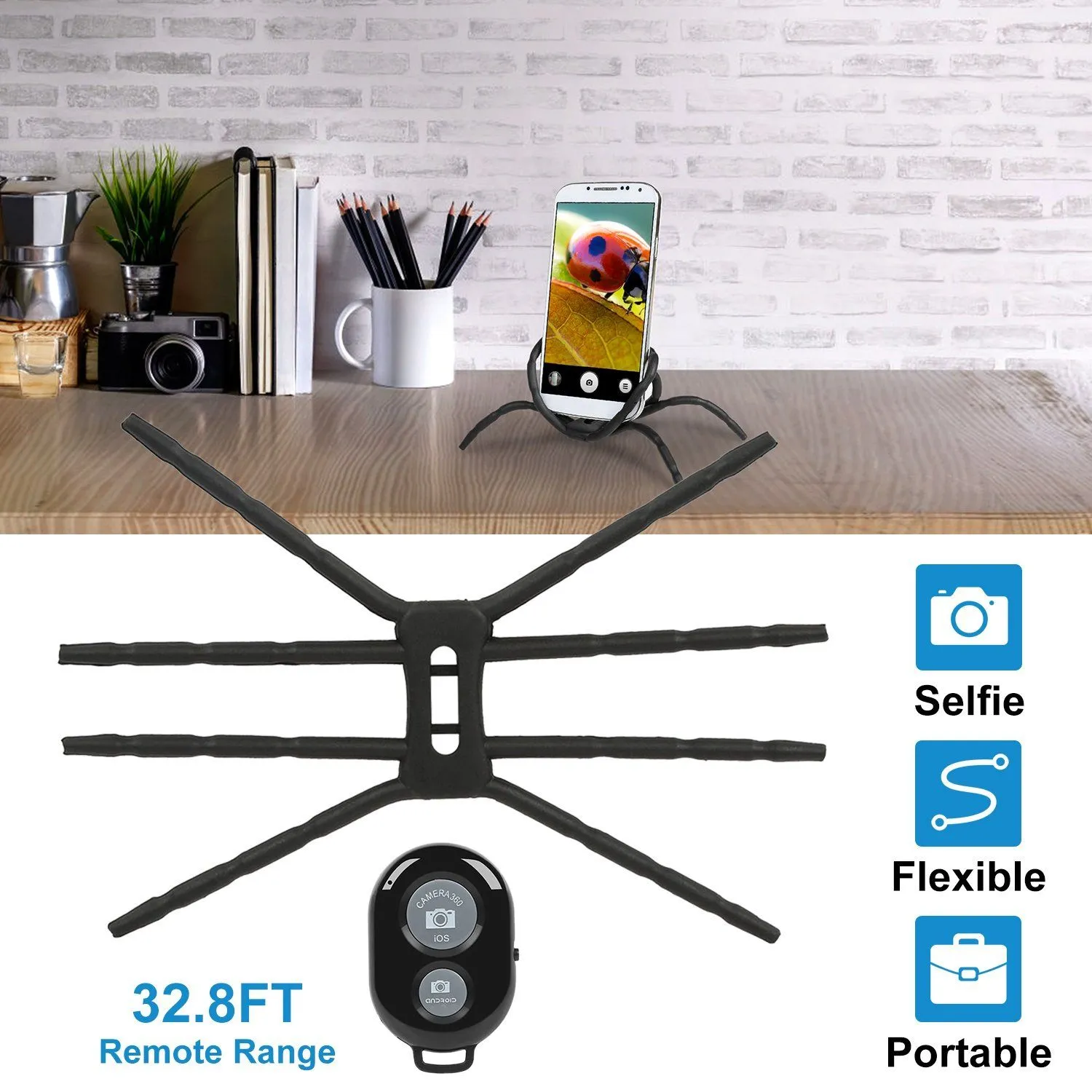 Flexible Spider Phone Stand Remote Cradle
