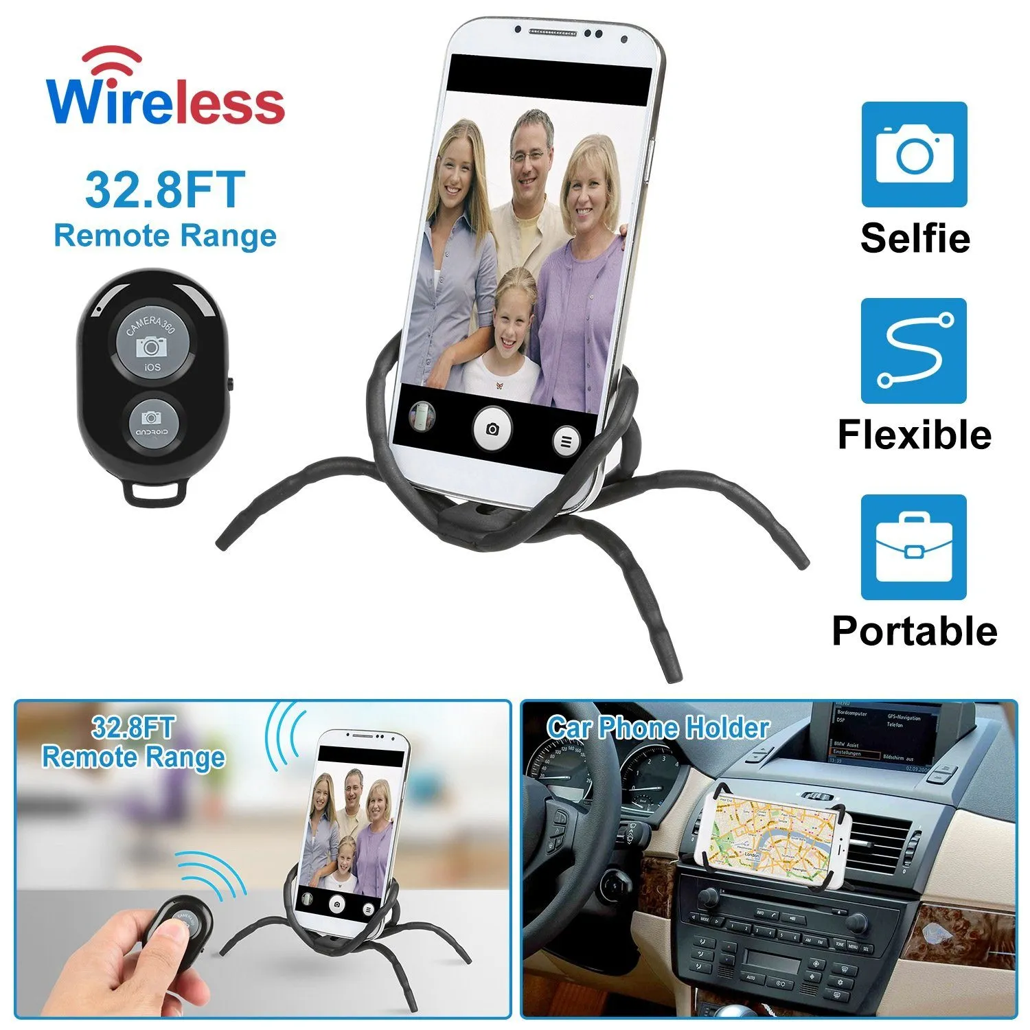 Flexible Spider Phone Stand Remote Cradle
