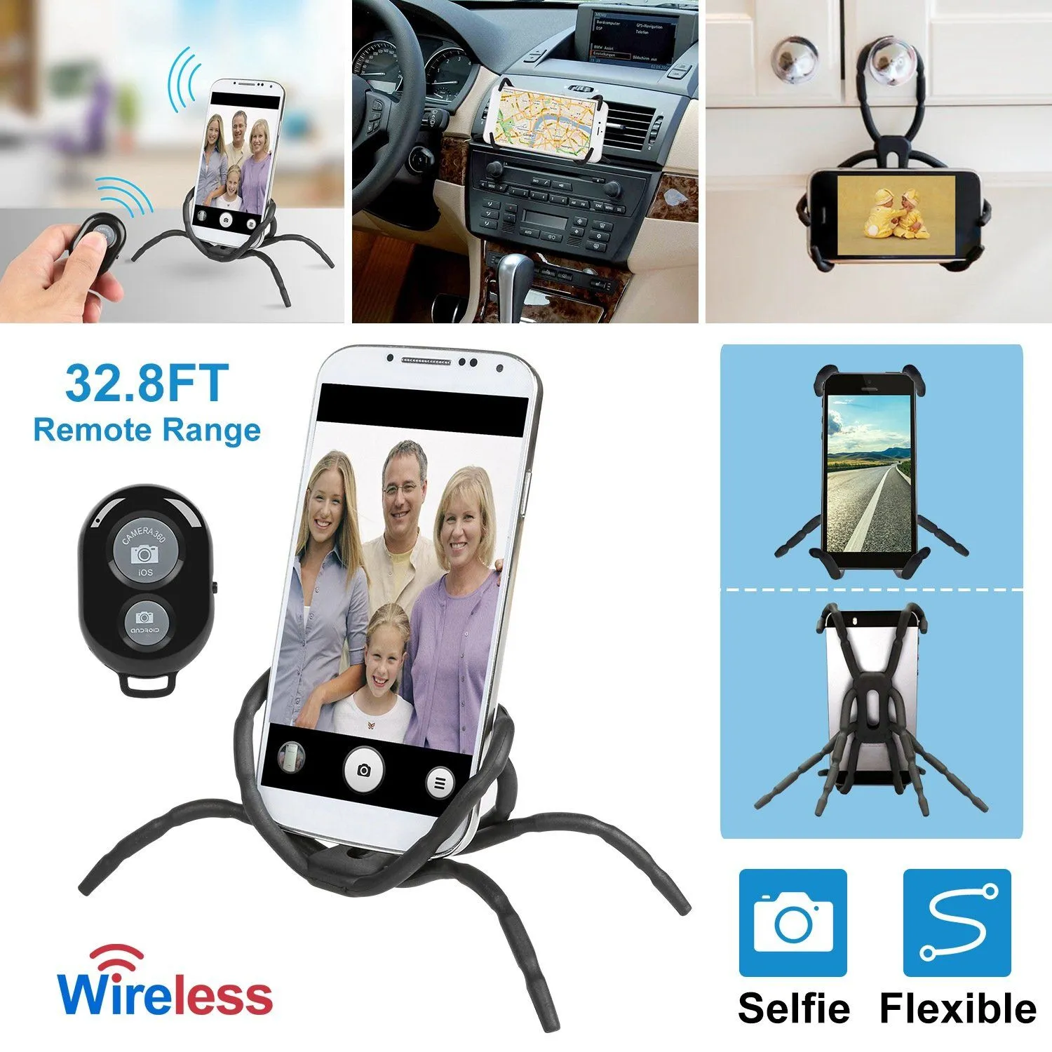 Flexible Spider Phone Stand Remote Cradle