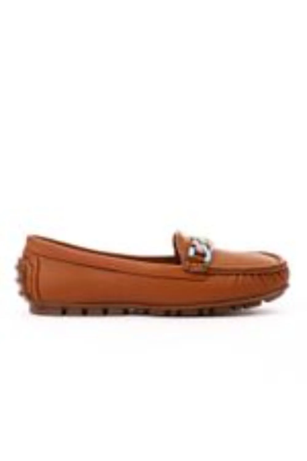 Flexible Upper Colorful Chain Loafer Shoes
