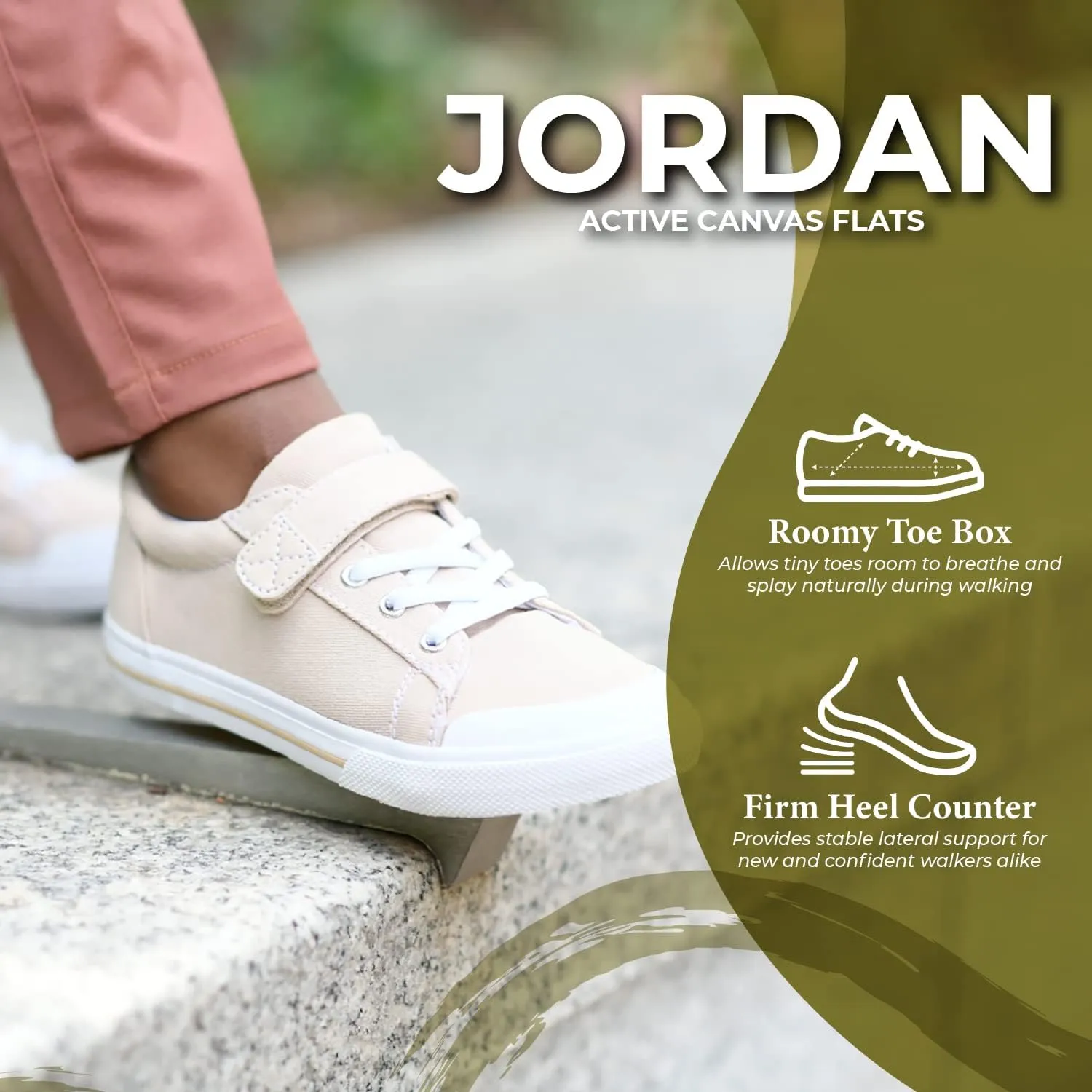 FOOTMATES Jordan Strap Canvas Flats Boys and Girls Shoes - Tennis Sneakers w/Wide Toe Box, Custom-Fit Insoles, Vulcanized Outsoles - for Infants, Toddlers, Little Kids, Ages 0-8