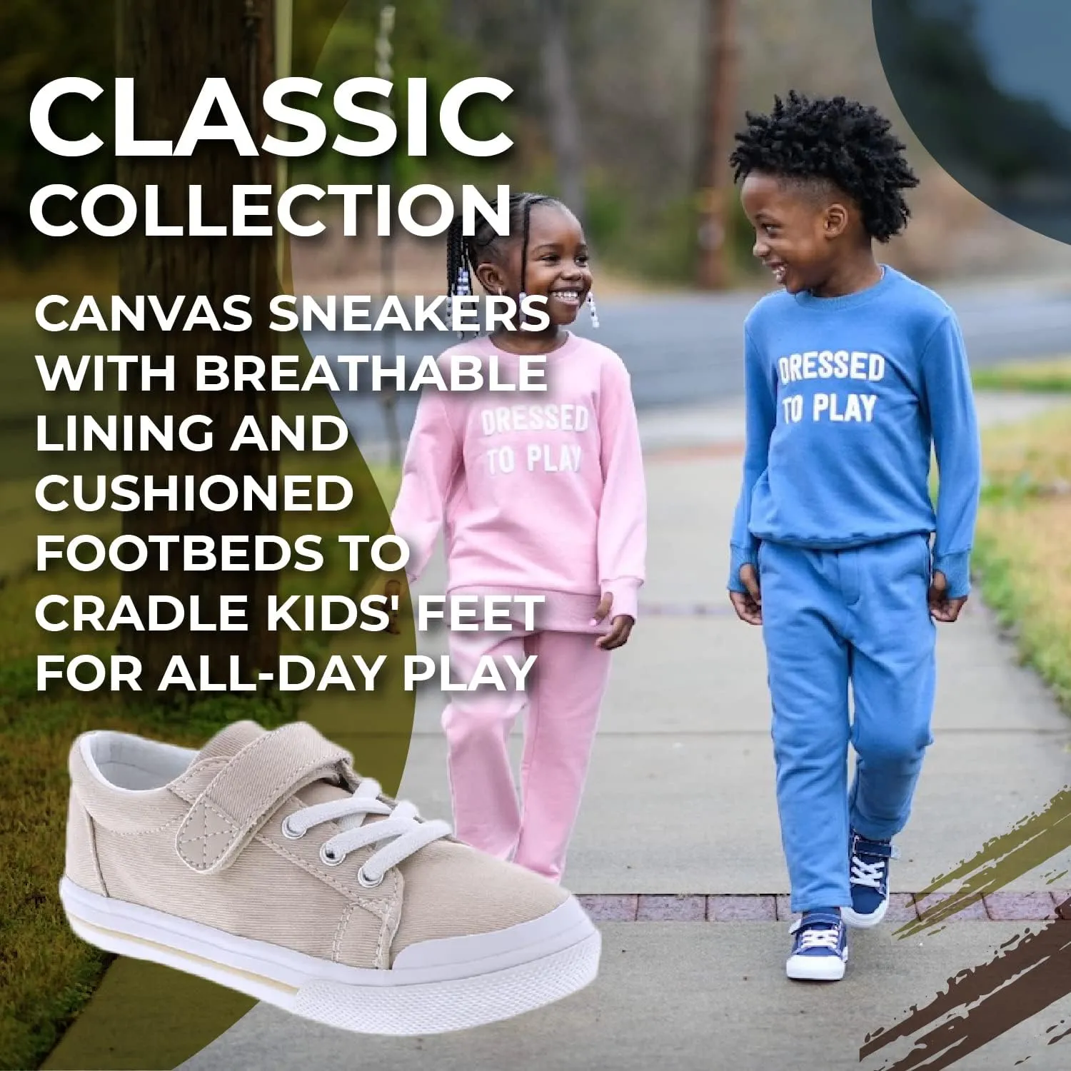 FOOTMATES Jordan Strap Canvas Flats Boys and Girls Shoes - Tennis Sneakers w/Wide Toe Box, Custom-Fit Insoles, Vulcanized Outsoles - for Infants, Toddlers, Little Kids, Ages 0-8