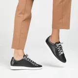Frankie4 Jackie 111 Black Punched Leather Sneaker