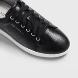 Frankie4 Jackie 111 Black Punched Leather Sneaker