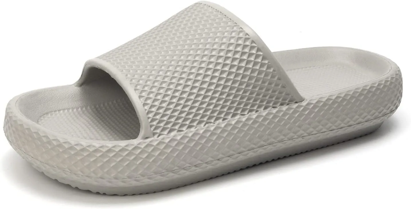 FUNKYMONKEY Slides for Women Quick Drying Non-Slip Bathroom Shower Sandals