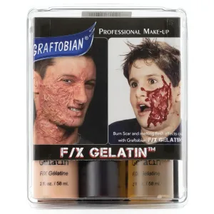 F/X Gelatin Special Effects Makeup - Gel for Fake Burn Effects, Melted Face, Halloween, Cosplay, Costumes - Graftobian