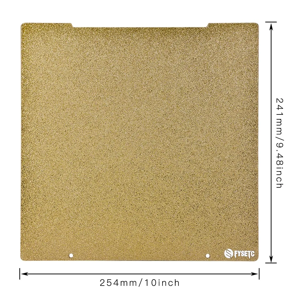 FYSETC Prus I3 MK52 MK3S Build Plate: Gold Textured - Smooth Double Sided 253.8x241mm JanusBPS Spring Steel Sheet Flexible PEI Sheet Heated Bed Platform for MK52 MK2.5 MK3 MK3S Printer
