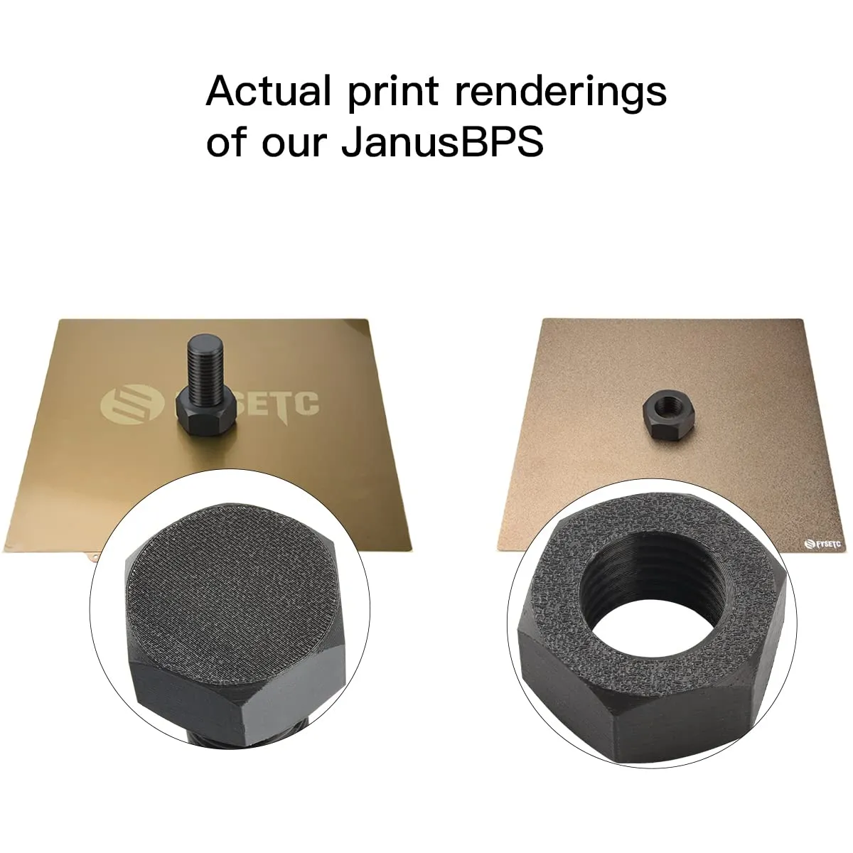 FYSETC Prus I3 MK52 MK3S Build Plate: Gold Textured - Smooth Double Sided 253.8x241mm JanusBPS Spring Steel Sheet Flexible PEI Sheet Heated Bed Platform for MK52 MK2.5 MK3 MK3S Printer